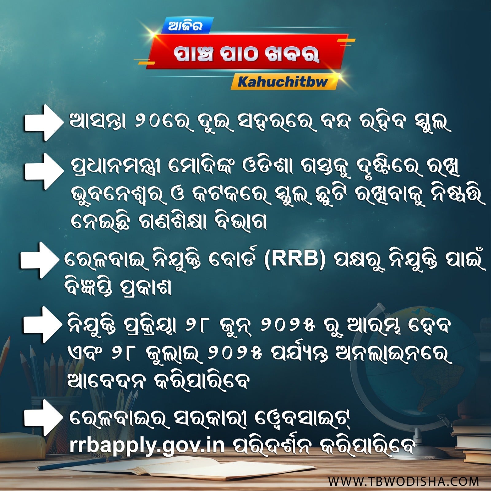 19-June-2025 ପାଞ୍ଚ ପାଠ ଖବର