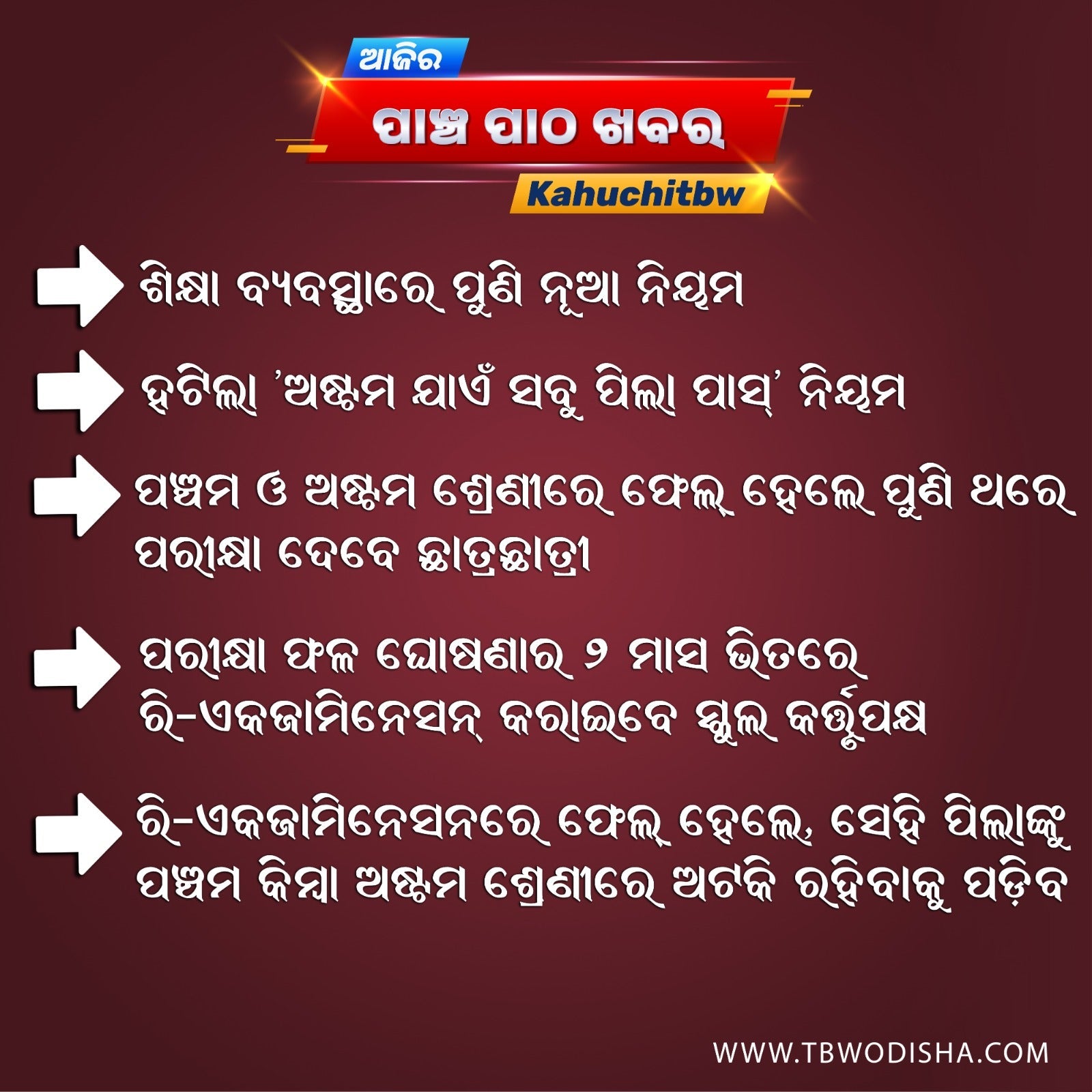 10-Jul-2025 ପାଞ୍ଚ ପାଠ ଖବର
