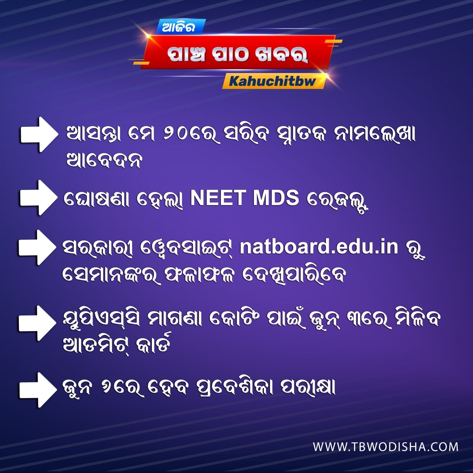 17-May-2025 ପାଞ୍ଚ ପାଠ ଖବର