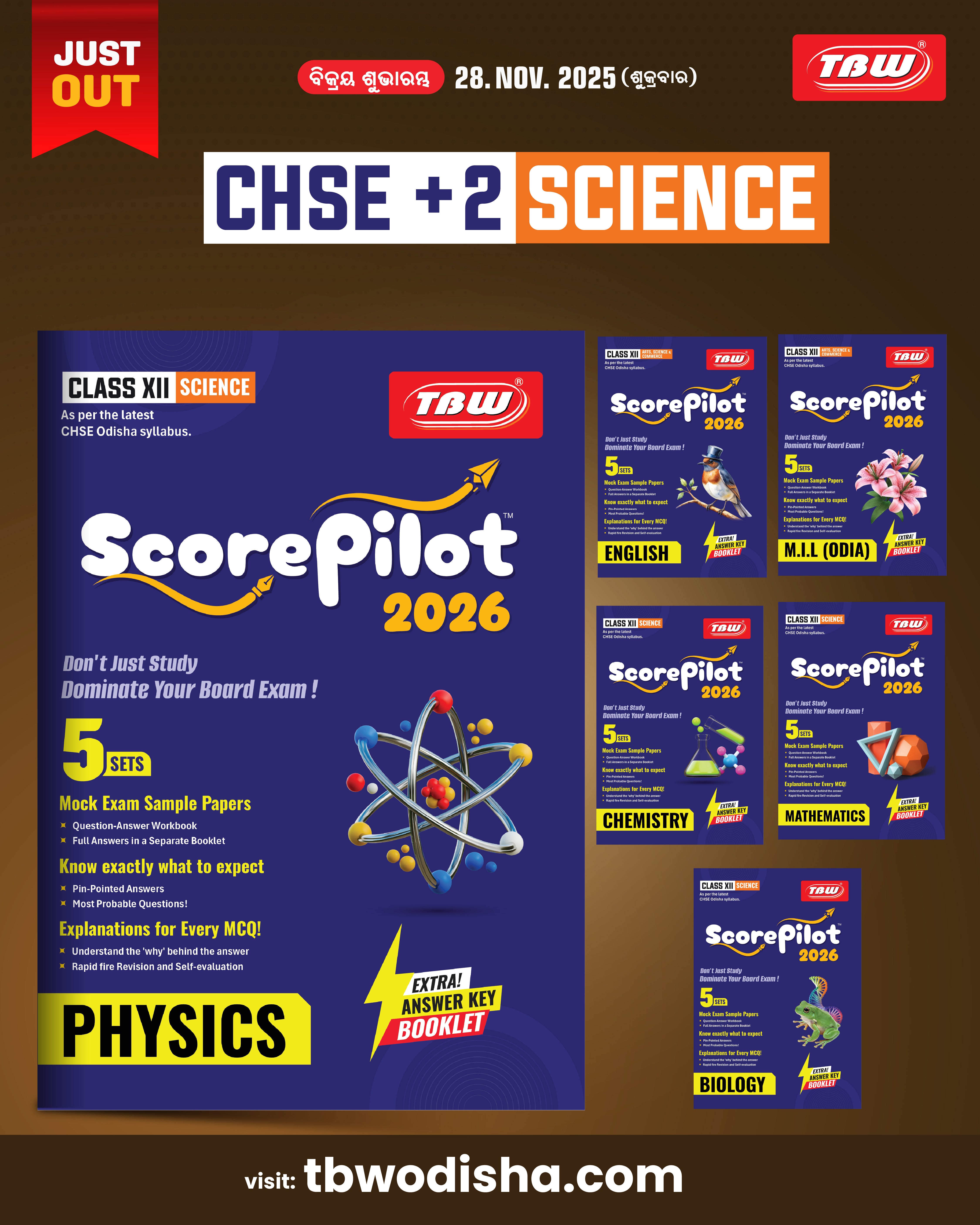TBW XII Score Pilot Mathematics 2026 CHSE Plus2 Science – tbwodisha