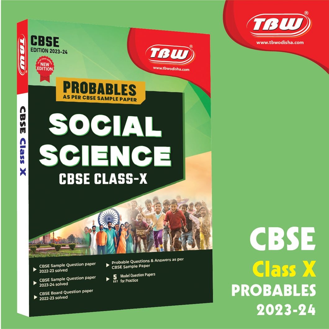 TBW CBSE Class 10 Social Science Probabales 2024